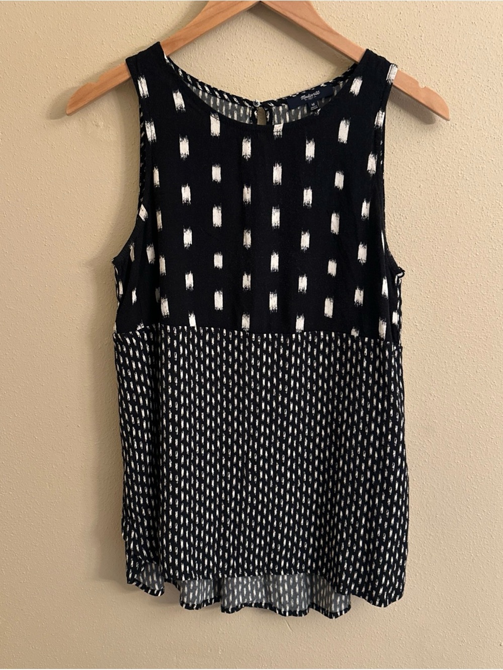 Madewell Womens Sunbask Tank Top Shirt Ikat Brush Summer Office Medium